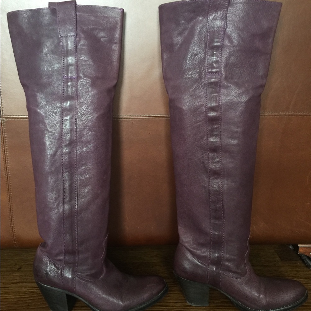 Frye Eggplant over the knee boot